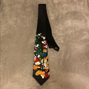 Disney Mickey Unlimited Mickey Goofy Donald Christmas Vtg Men Neck Tie